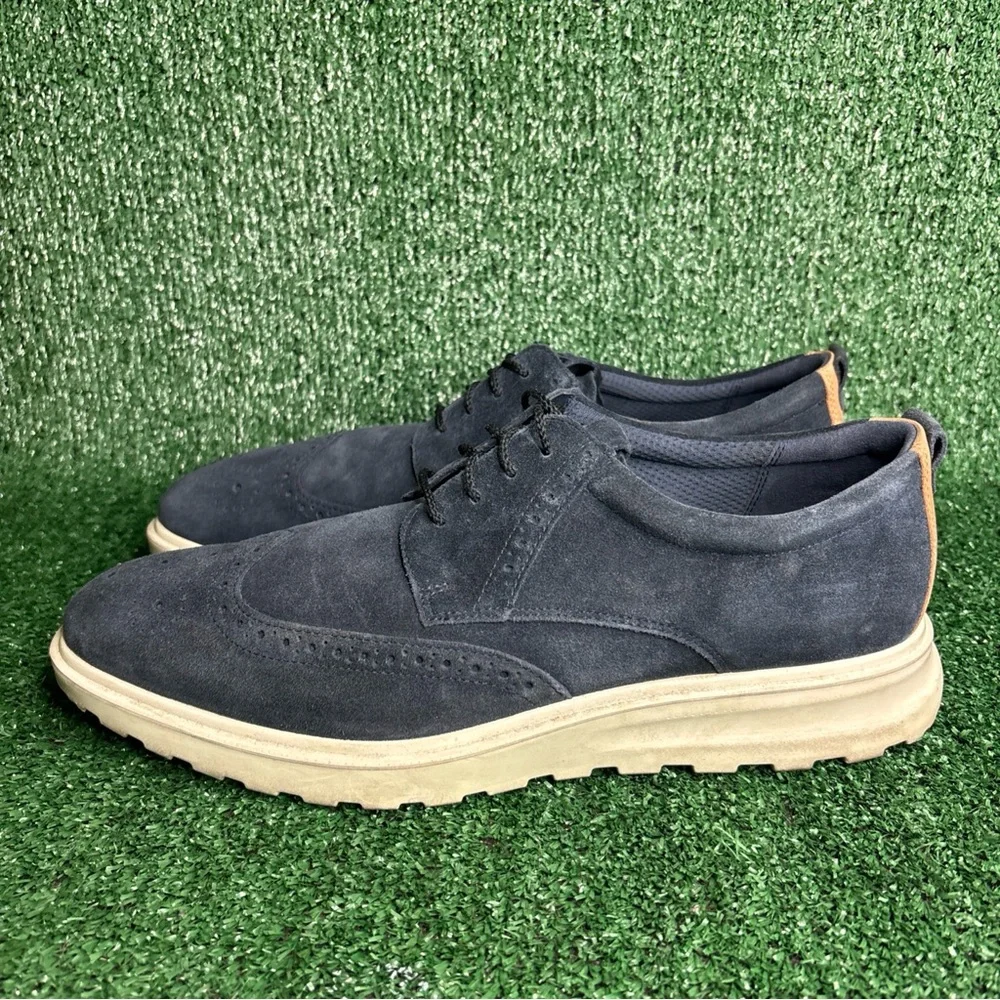 ECCO Wingtip Oxford Blue Suede Hybrid Shoes EU 46‎ Size 12 US